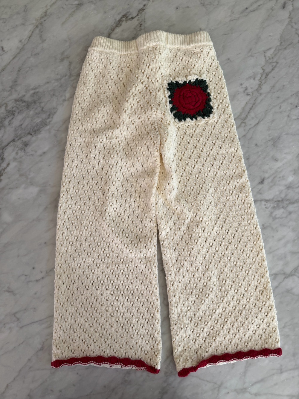 Zara Knit Two-Piece Set with Red Rose Appliqués - Picture 6 of 6